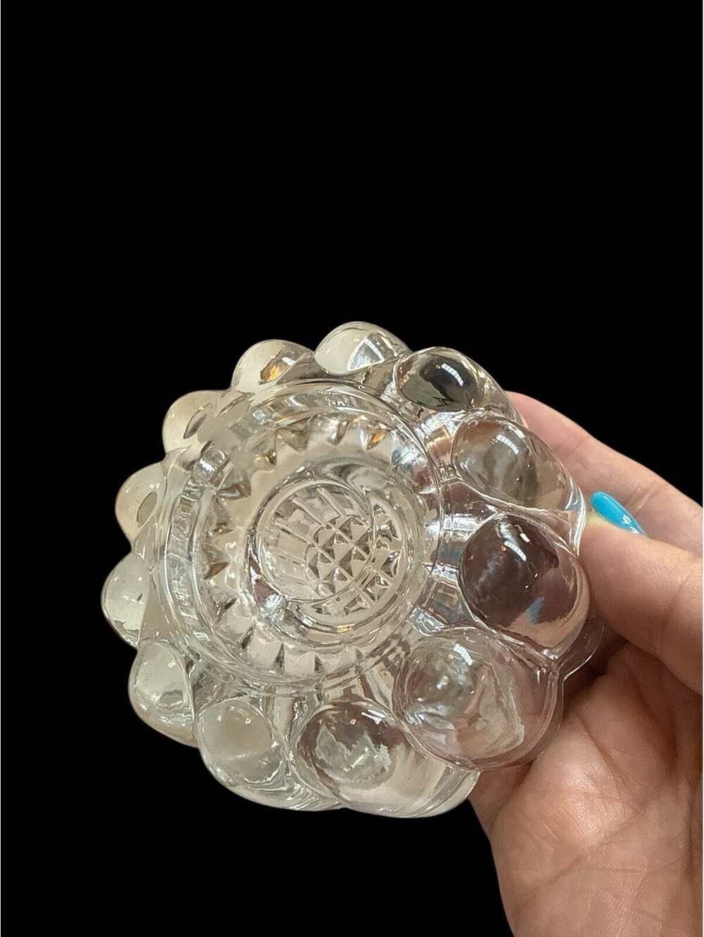 Princess House Reversible Ribbed Crystal Candle Holders Vintage 1970's Set of 2 - Picture 2 of 4